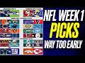 NFL WEEK 1 2026 Way WAY Too Early Picks & Predictions