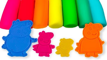 Create Peppa Pig Family with Play Doh Molds | Best Learn Colors | Preschool Toddler Learning Video