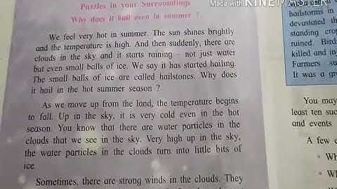 Your Own Book of Science part II Why does it  hail in summer? 4th std