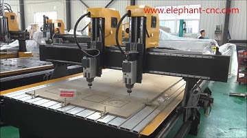 Multi head cnc router Seperated two heads 1530 cnc milling machine working video