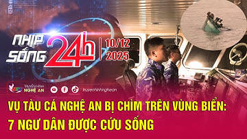 Bản tin Nhịp sống 24h - 10/12/2025:Vụ tàu cá Nghệ An bị chìm trên vùng biển: 7 ngư dân được cứu sống