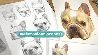 Petportrait commission! Drawing and painting a Frenchie