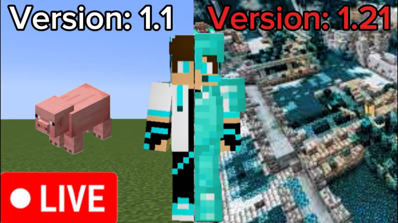Minecraft BUT Every 15 minutes I upgrade the version! - YouTube