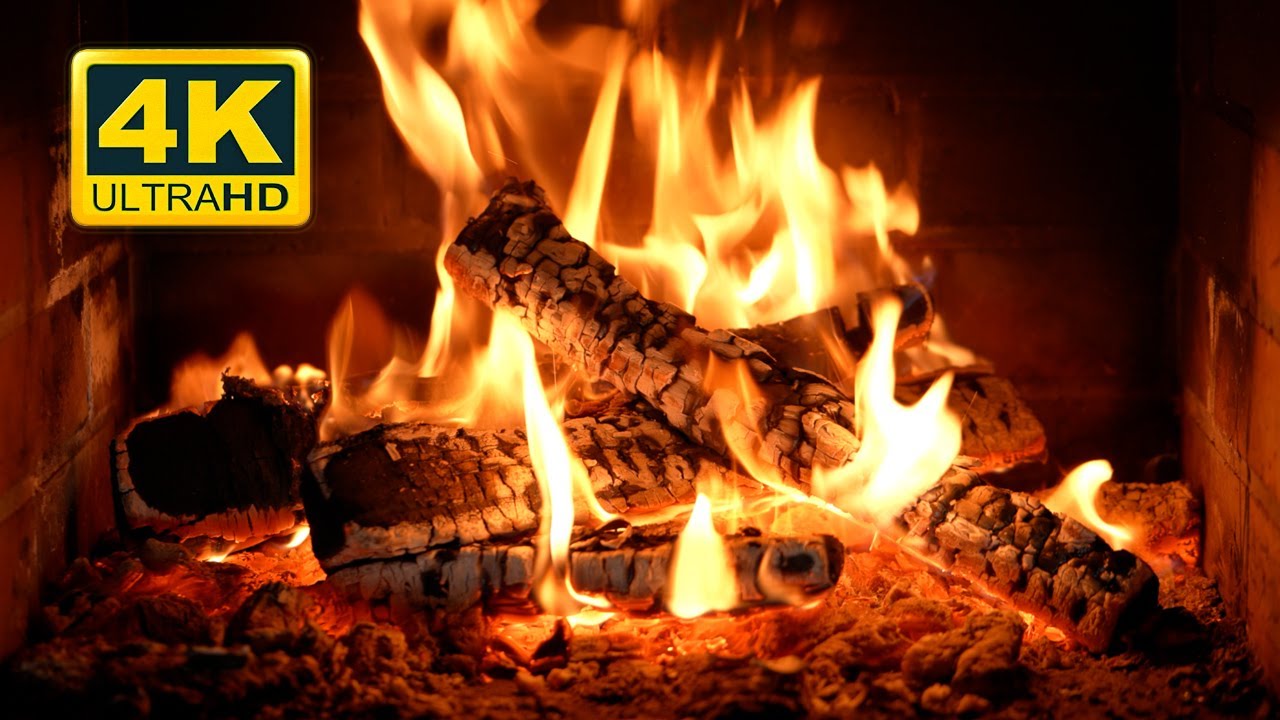 🔥 Crackling Fireplace 4K (12 HOURS). Burning Fireplace  Crackling Fire Sounds (NO Music)