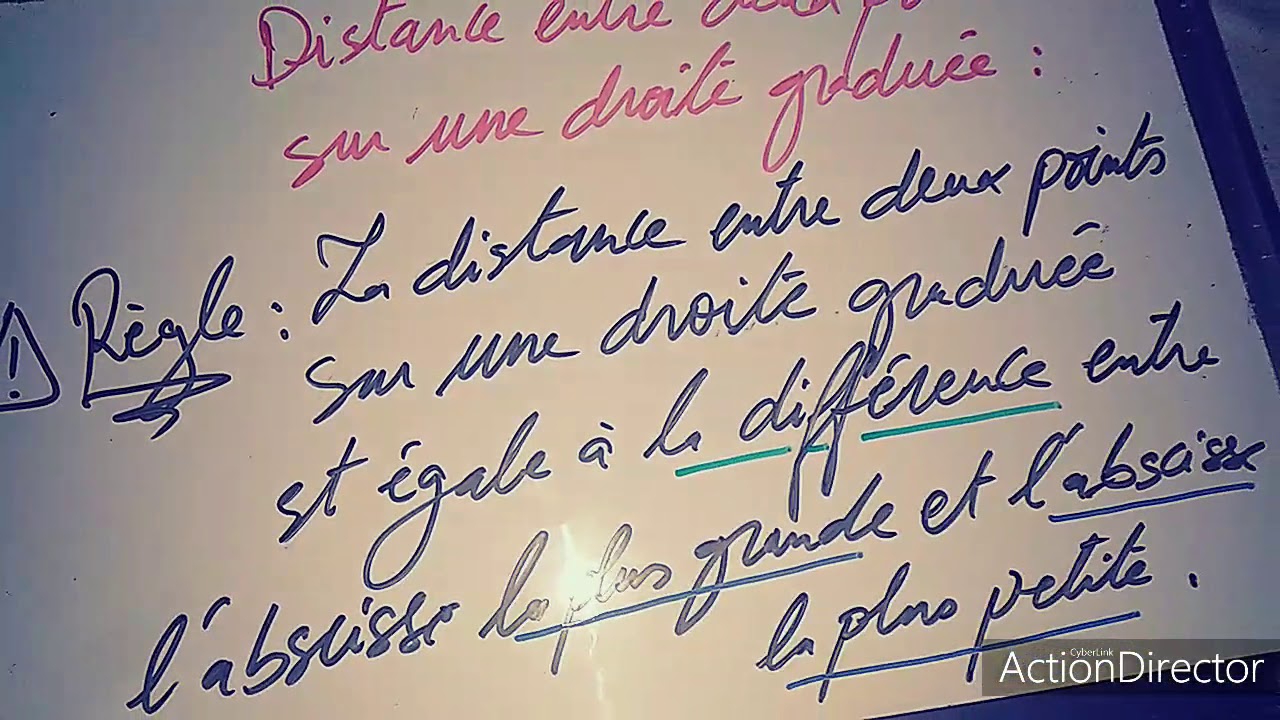 La distance entre deux points sur une droite graduée - 1AC- - YouTube