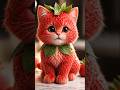 Cute AI Strawberry Cat Animation #cats #shorts