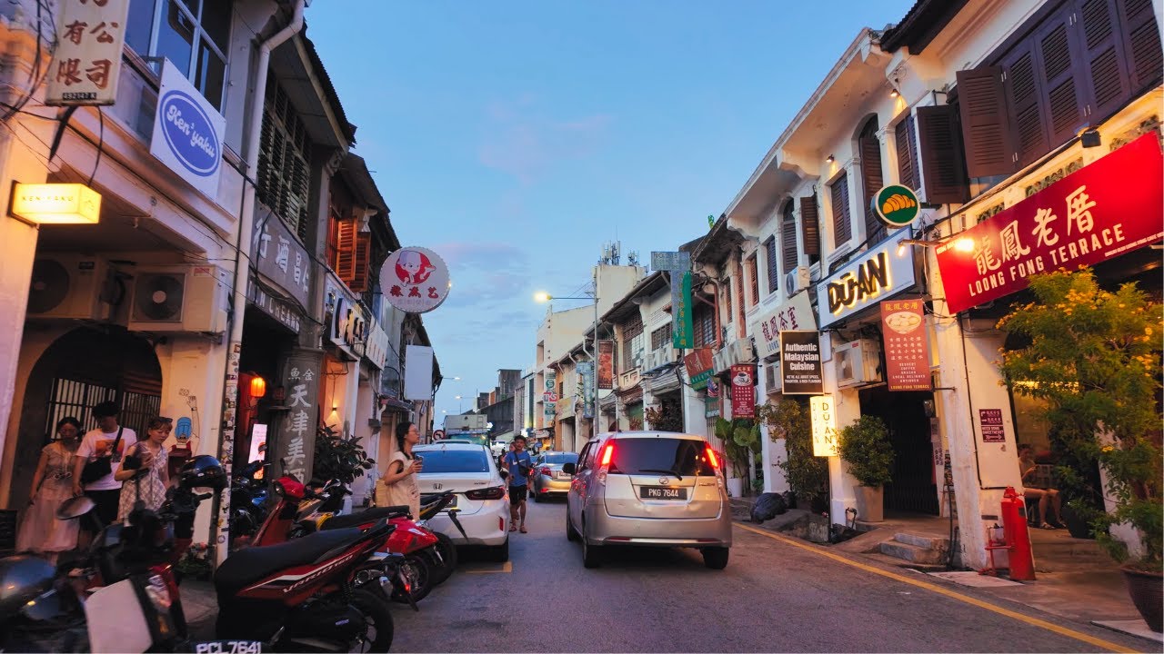 🇲🇾 [4K] Sunset Walk on Lebuh Pantai  Colonial Charm & Streetlife in George Town  August 2025 🌇🚶‍♂️