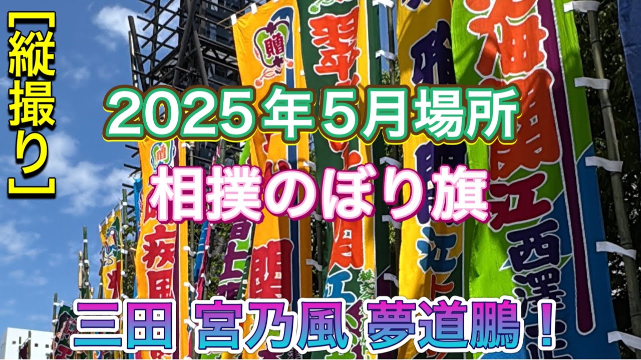 相撲のぼり旗［縦撮り］三田や夢道鵬 宮乃風も！【大相撲令和7年5月