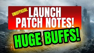 Diablo 4 UNOFFICIAL Day 1 Patch Notes 1.0.2 - HUGE DRUID BUFF, Elixir Nerf and More!