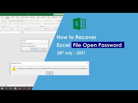 How to recover a Excel file open password | How to unprotect Excel | SOLVED