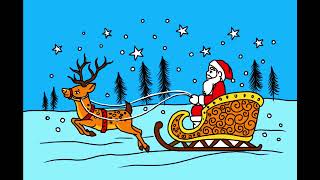 How to Draw Santa's Sleigh with Reindeer Easy Steps