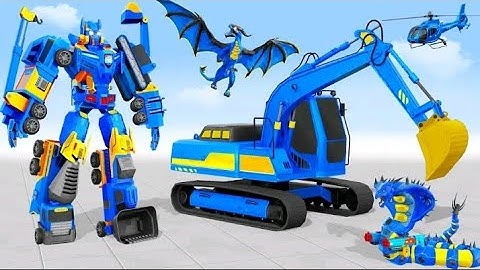 Snow Excavator Robot Deer Robot Car Game - Android Gameplay