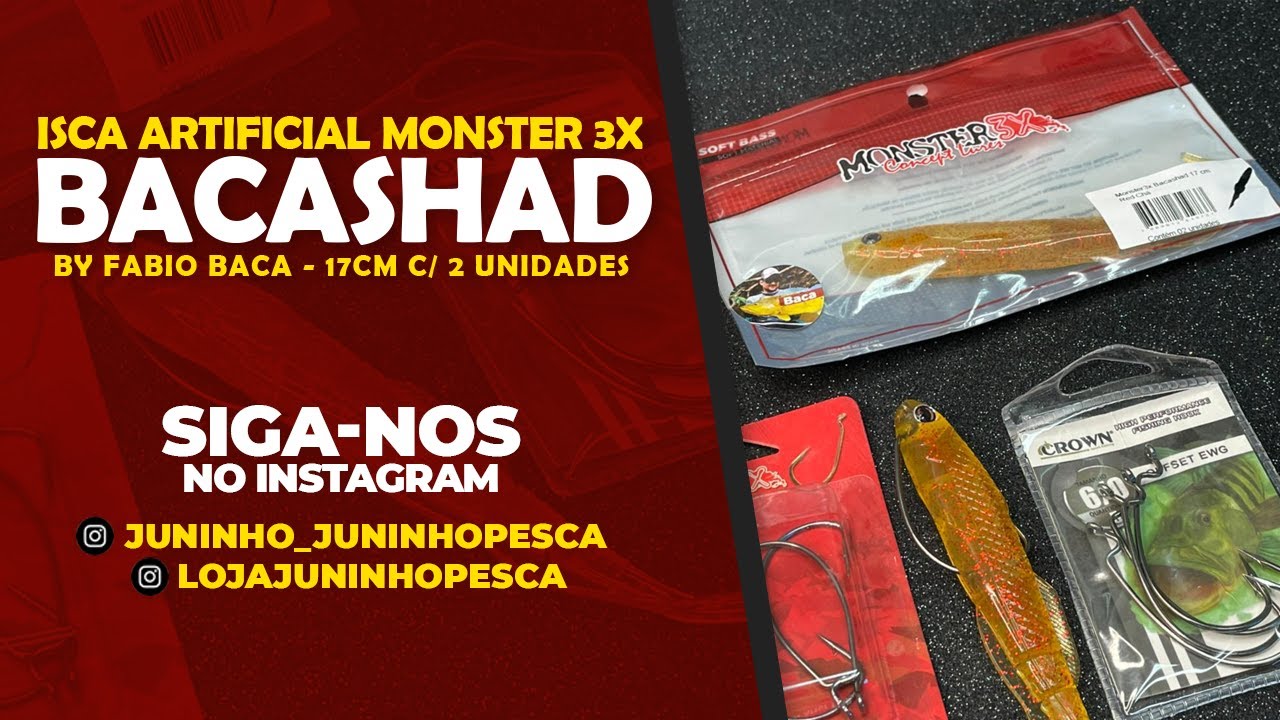 Isca Artificial Monster 3x Bacashad by Fabio Baca - 17cm - YouTube