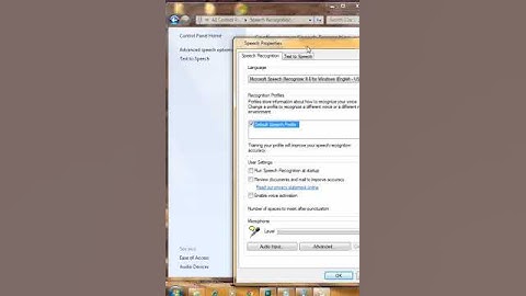 How to use speech recognition in windows 7