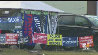 President Trump Supporters Line Up Early For Londonderry, New Hampshire Rally