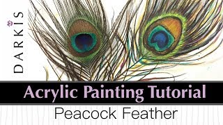 Acrylic Painting Tutorial | Peacock Feather | Beginners