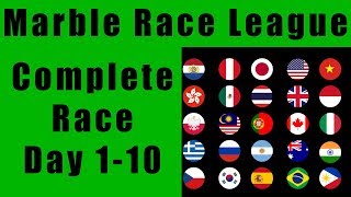 Marble Race League 2019 Complete Race Day 1-10 in Algodoo / Marble Race King