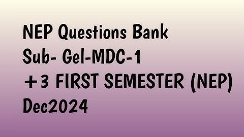+3 FIRST SEMESTER Geology MDC SAMBALPUR UNIVERSITY DEC 2024 NEP