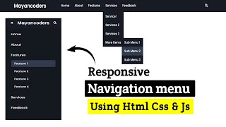 Ultimate Responsive Navbar Tutorial | HTML CSS JavaScript | MayanCoders