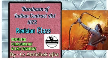 Ramban of Indian Contract Act, 1872 : Revision Class : NTA NET COMMERCE : CA CS CMA