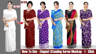 How To Use Elegant Standing Saree Mockup #photoshopmockup