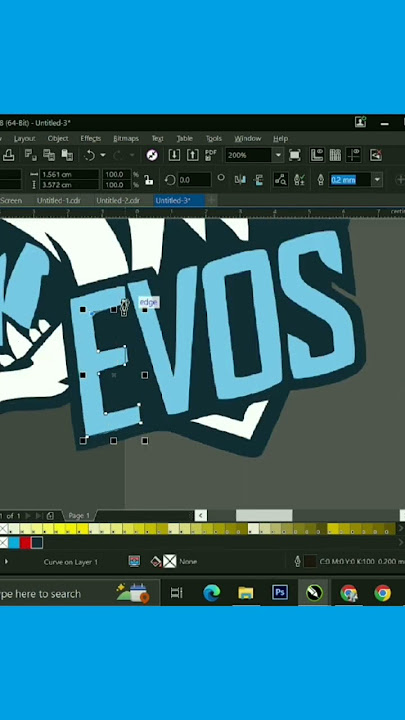 Cara Membuat Logo EVOS Esport di CorelDraw #evos #logomaker #caramembuatlogokeren  #shorts