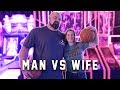 WHO'S GOT BETTER HOOPS? | 420LB MAN VS. WIFE