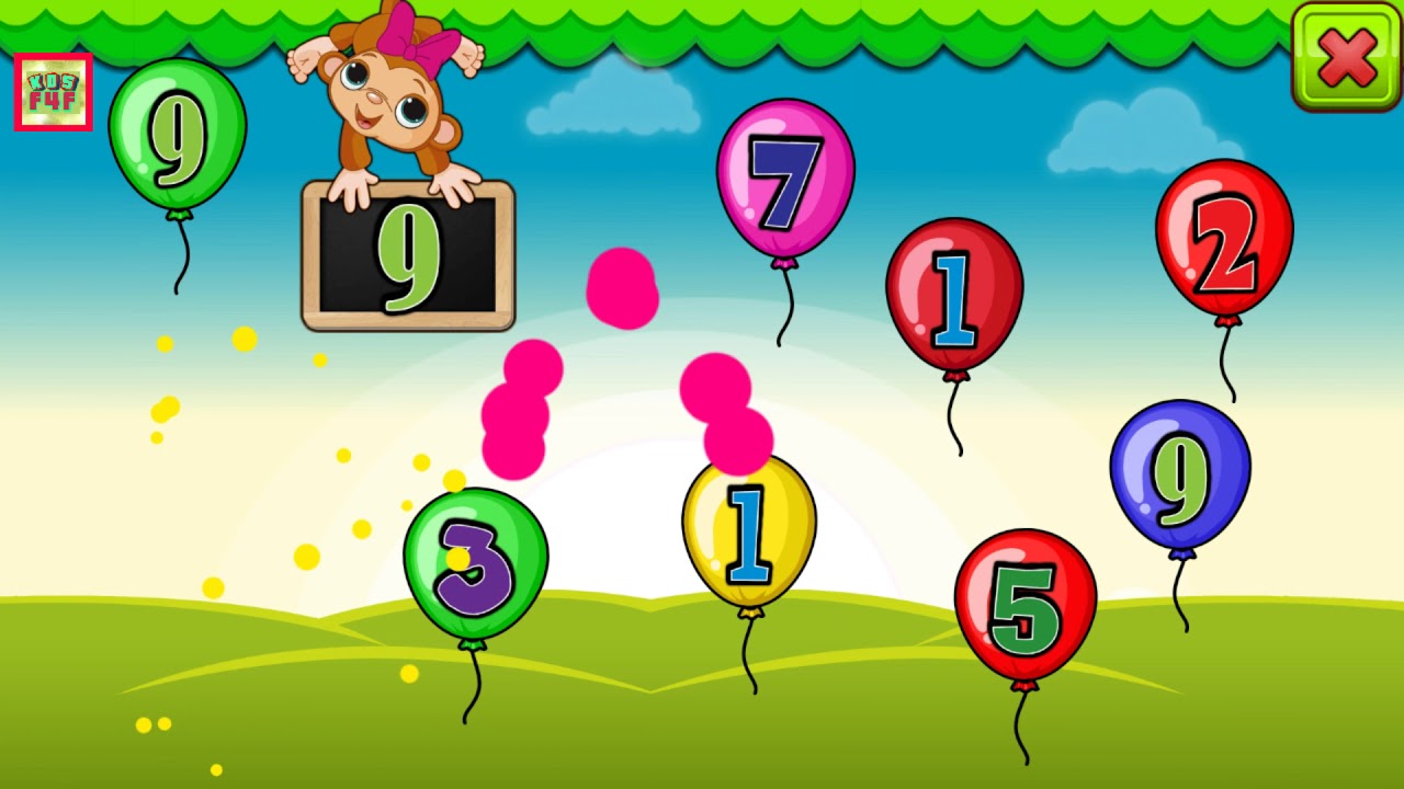 Touching Numbers #Toching_Numbers_With_Baloon_For_Kids Touching Numbers 123 For Kids ...