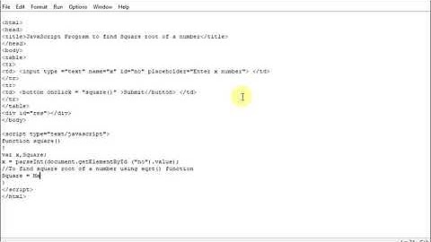 JavaScript Program to find Square root of a number