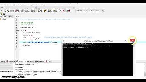 luas persegi panjang PEMROGRAMAN DASAR X