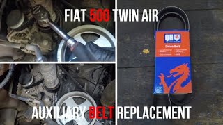Fiat 500 Twin Air Auxiliary Belt Replacement (UK Model) How To Change Serpentine Drive Belt On Fiat 500l
