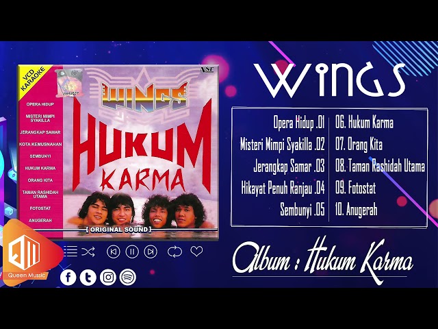 Wings - Hukum Karma Full Album 🎧 Wings Koleksi Lagu Terbaik 🎧 Lagu Slow Rock Malaysia 90an class=