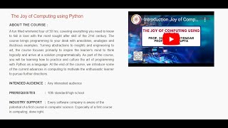 NPTEL - THE JOY OF COMPUTING USING PYTHON - WEEK 10 - ASSIGNMENT AND PROGRAM SOLUTIONS