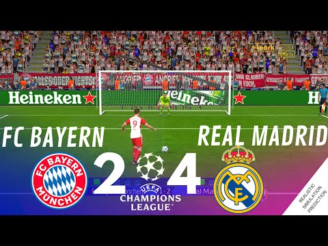 Penalty Shootout | Bayern Munich 2-4 Real Madrid • Champions League 23/24 | Video Game Simulation