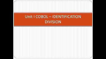 COBOL Identification Division
