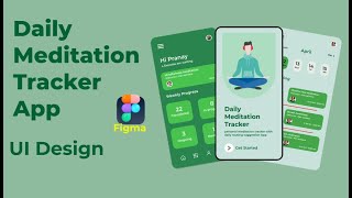 Meditation Tracker App UI Design  (Speed Art) #xstreamuidesign #figma #uidesign screenshot 1