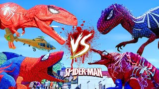 ALL BIG RED SPIDERMAN DINOSAURS IN JURASSIC WORLD DOMINION PRO ! Hybrid Shark, Giga, Spino, IRex !