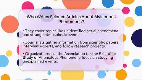 Who Writes Science Articles About Mysterious Phenomena? - Strange Science HQ