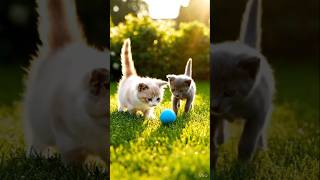 These Two Cute Kittens Were Joking With A Ball