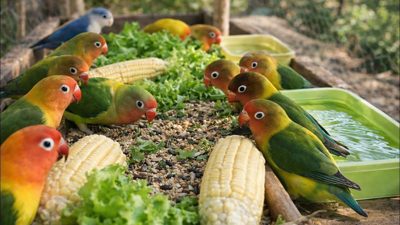 Lovebird Colorful 💚❤️#lovebirds #sunconure #parrotlover #birds #cutelovebird 