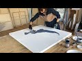 Enjoy the process of creating a textured abstract painting with acrylic