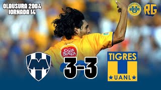 MONTERREY 33 TIGRES | J14 Clausura 2004 Liga Mx | GOLES de ANDRÉS SILVERA y CHIMA RUIZ