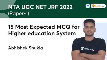 15 Most Expected MCQ for Higher Education System | Paper -1 | NTA UGC NET-JRF 2022 | Abhishek Shukla