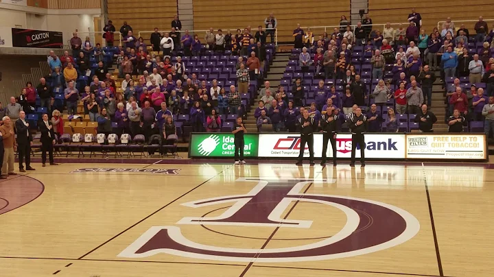 Edsel singing at Talons game