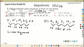 Linear and Non-Linear Sequences