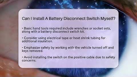 Can I Install A Battery Disconnect Switch Myself? - Talking Tech Trends