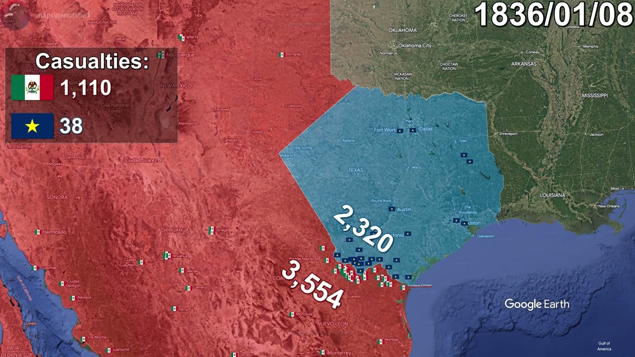 Texas Revolution using Google Earth