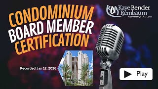 Condo Association Board Member Certification