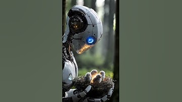 Robot investigating a birds nest #ai #robot #nature #robots #bird #birds #birdsnest #babybirds