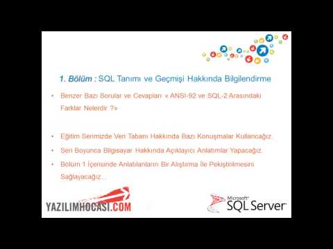 Bölüm 1 Konu 1- SQL 2008 Sorgular Serisinin İçerisinde Neler Var